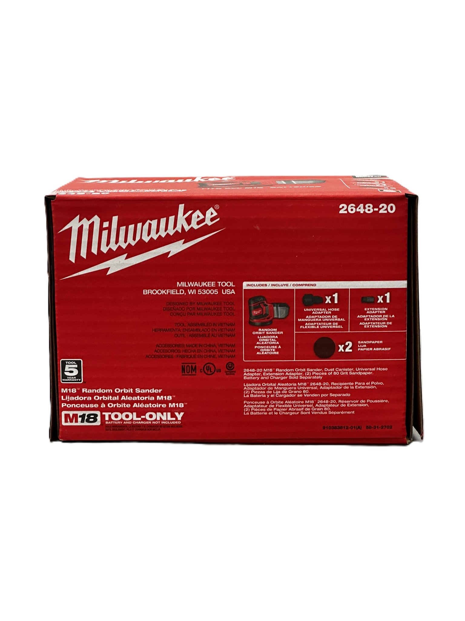 Milwaukee 2648-20 M18 18V 5in Orbit Sander - Gallery 5