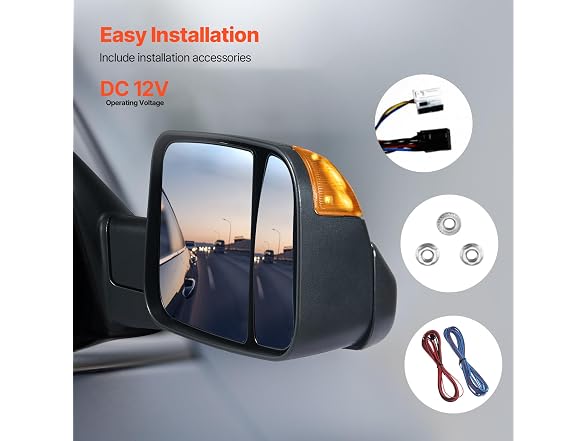 Towing Mirrors, for 2009-2018 Dodge Ram 1500