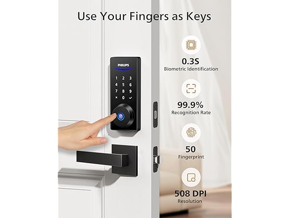 Philips Smart Lock w/Handles, Keyless Lock Set