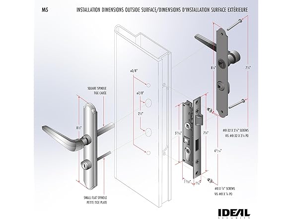 Ideal Security MSMB Straight Mortise Lock Set