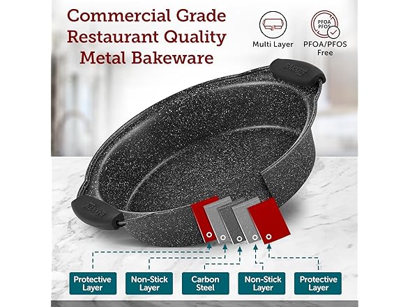BAKKEN Bakeware Set 8pc Marble Grey