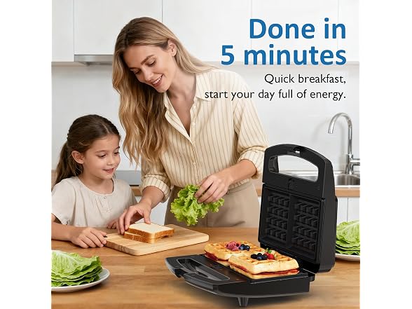 SUNVIVIPRO Sandwich Maker Panini Press Grill, 3 in 1 