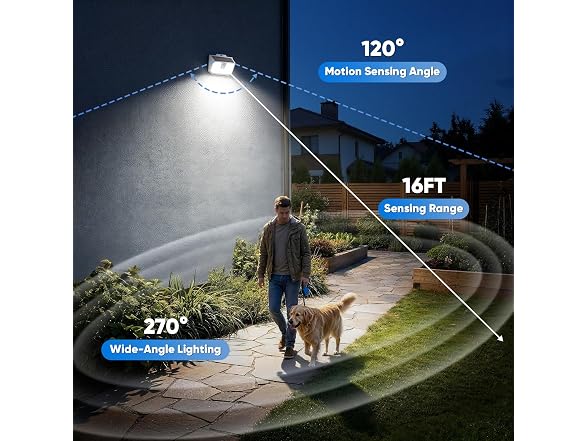 6-Pack Solar Lights Outdoor Motion Sensor, Solar Security Lights