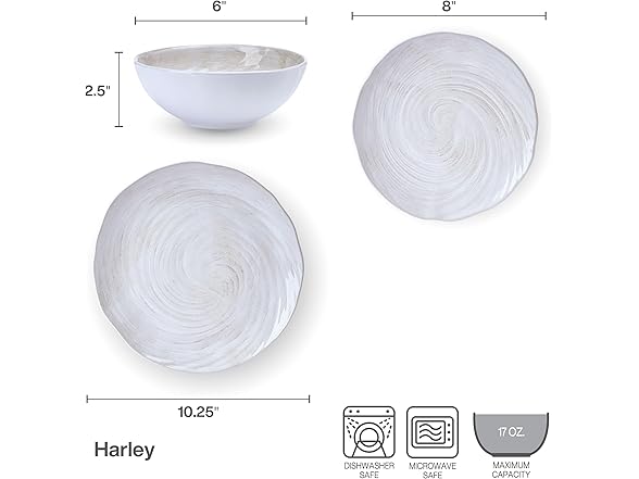 Mikasa Harley 12 Piece Stoneware Hand-Crafted Dinnerware White