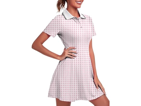 Fkeep Women Golf Dress Tennis Dresses (Black Dress
