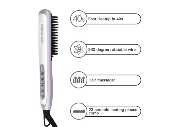 IGIA KingdomCares Hair Straightener Brush, Purple