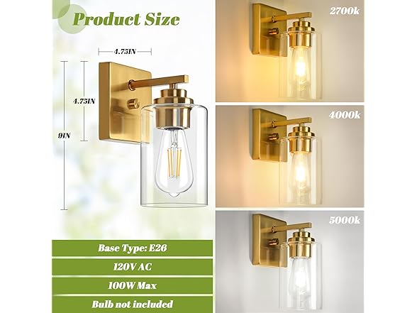 VerRon Wall Sconces, Bathroom Light Fixtures