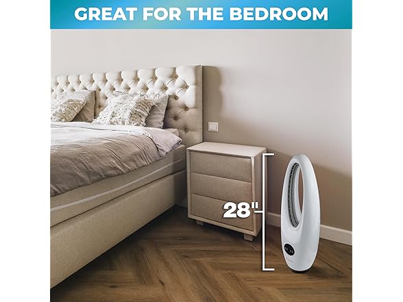Comfort Zone 28" Oscillating Bladeless Tower Fan with Remote