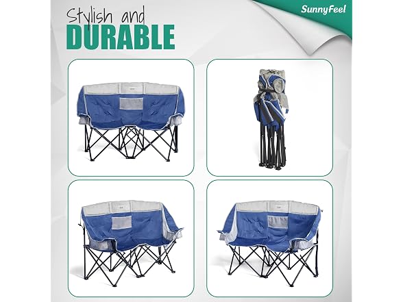 SUNNYFEEL Dark Blue Loveseat Camping Chair