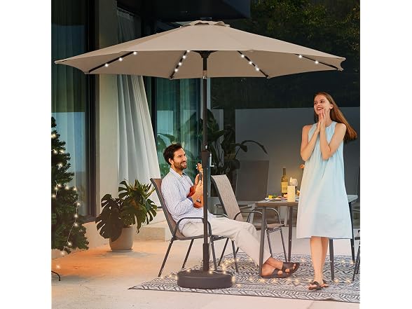 JEAREY 9ft Patio Umbrella Solar Lights