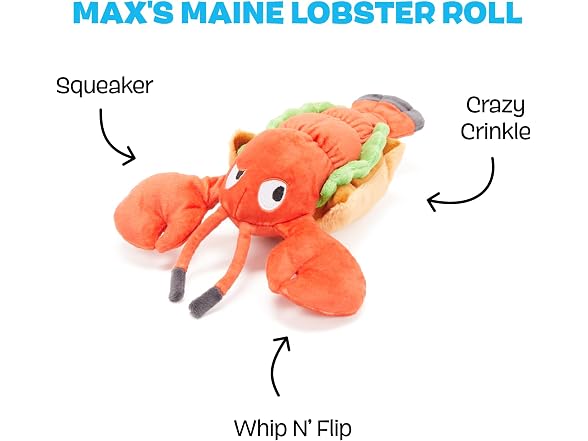 Barkbox Max's Maine Lobster Roll Dog Toy