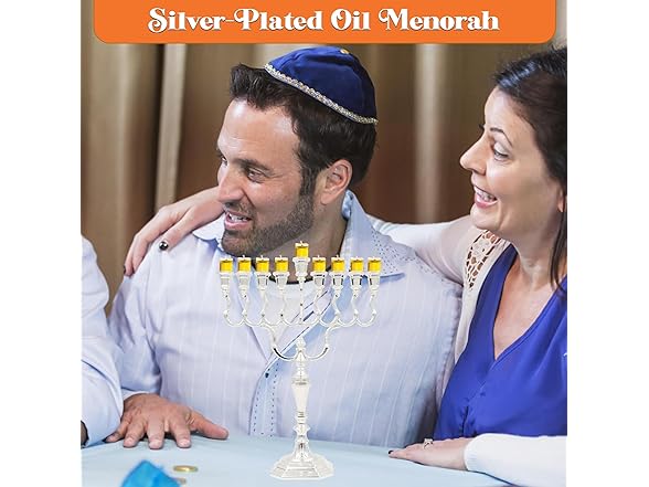 Majestic Silver-Plated Hanukkah Menorah