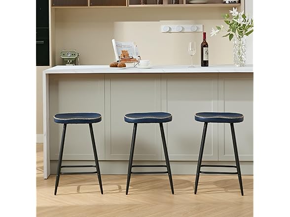 FIRAVOE Counter Stools Set of 3, Modern 24 inch Counter Height (Open Box)