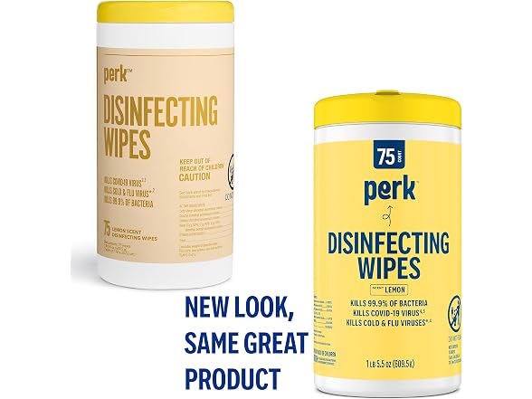 Perk Disinfecting Wipes Lemon 75ct