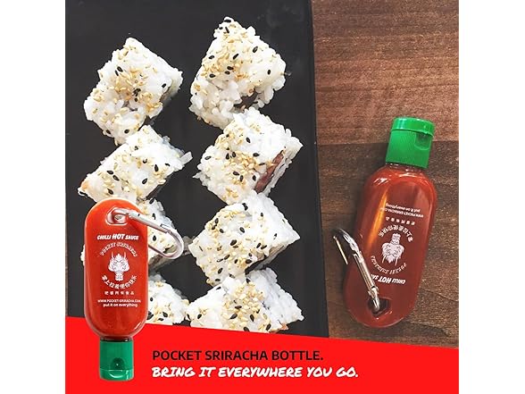 3PK Pocket Sriracha Mini Sriracha Hot Sauce Keyring