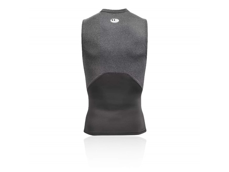 Under Armour  Small UA Men's HeatGear Sleeveless Compression Carbon Heather / Black
