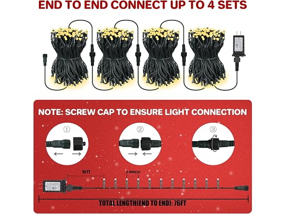 FairyGlim 2Pack 132Ft Christmas Lights