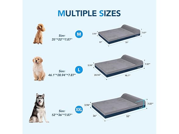 WEVEGO Large Dog Bed, Orthopedic Memory Foam