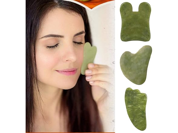 3Pcs Aventurine Guasha Scraping Massage Tools