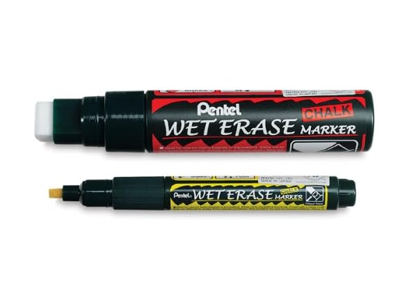 Pentel Wet Erase Chalk Marker, Blue Jumbo (SMW56-C)