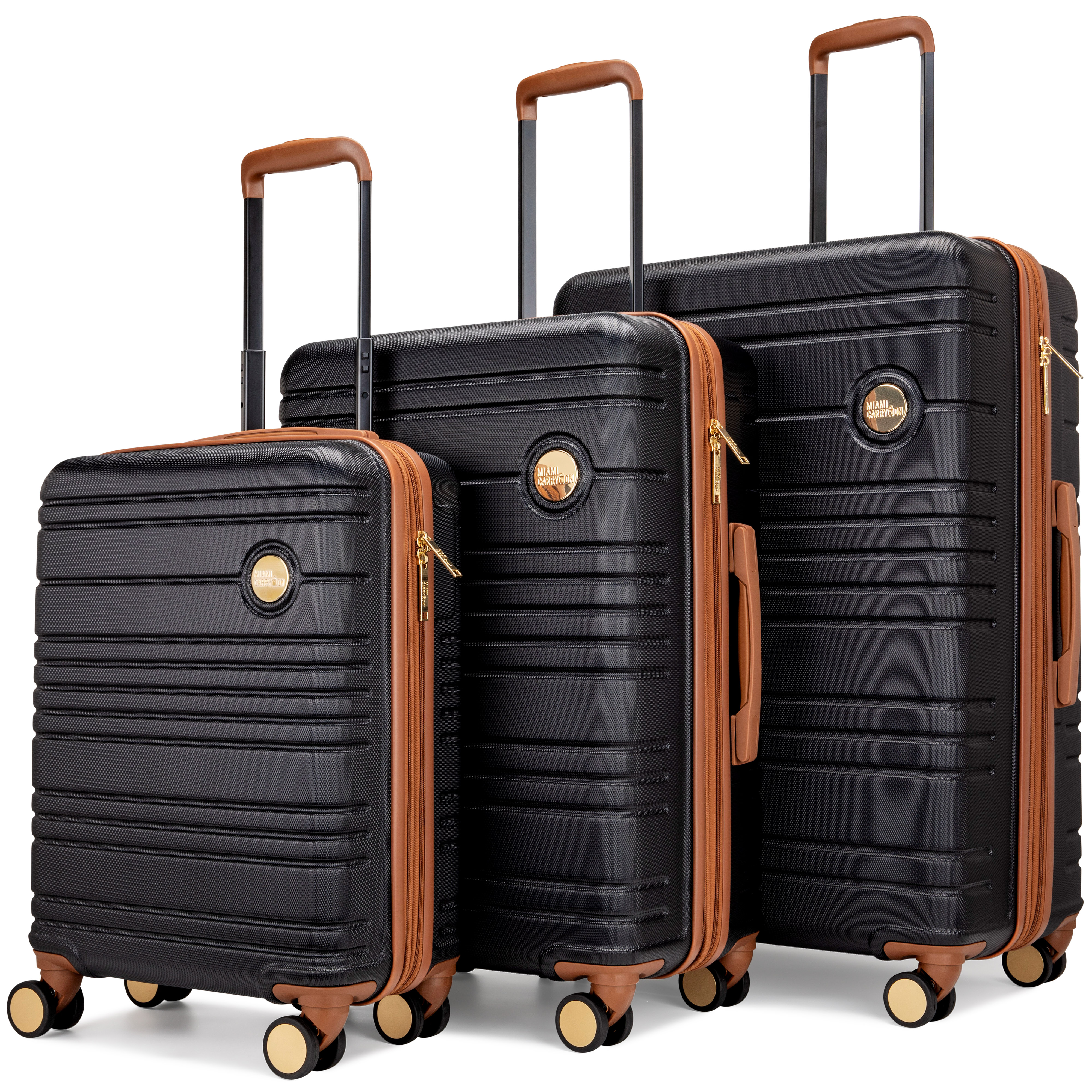 Brickell 3Pc Retro Spinner Luggage Set - Gallery 9