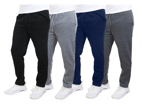 3Pk Asst Mens Open Bottom Fleece Sweatpants