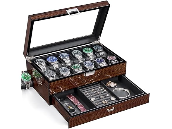BEWISHOME High-End Watch Box 12-Slot