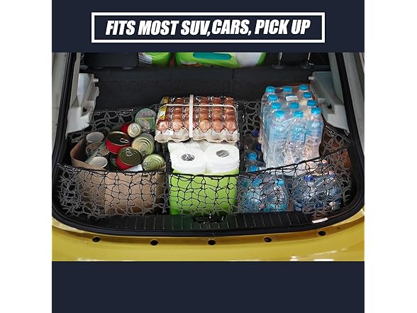 Zone Tech NE0001 3 Pocket Mesh Trunk Storage Organizer B