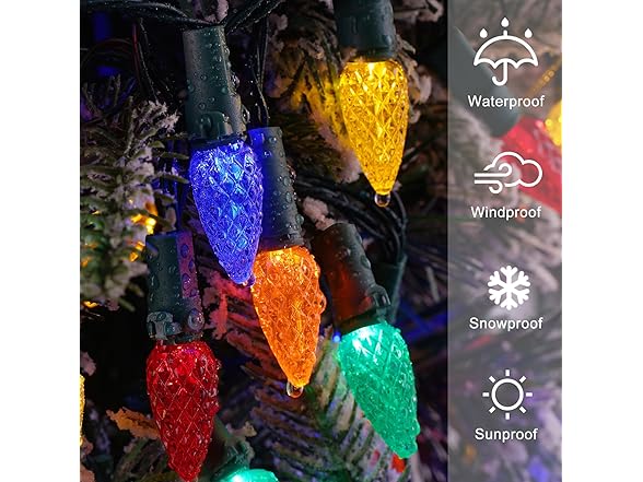 Brightever C3 Christmas Lights, 20FT 50LED