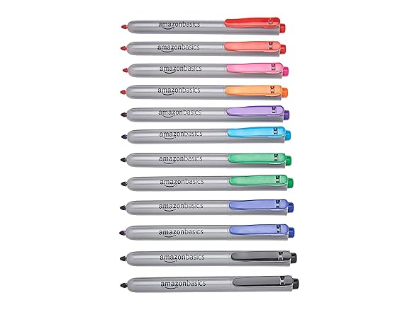 Amazon Basics Amazon Basics Retractable Permanent Markers,