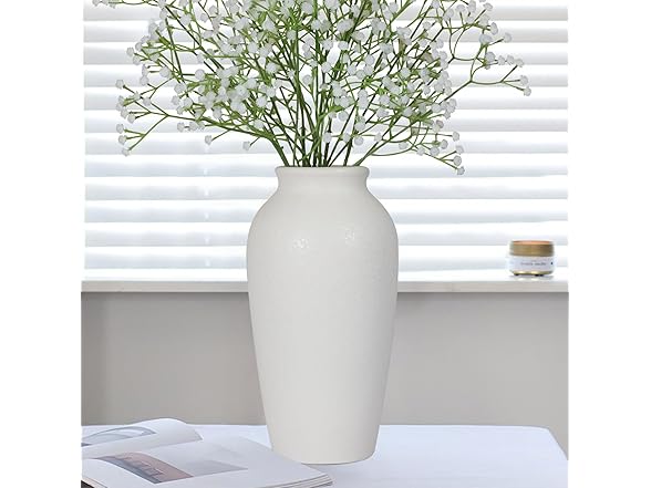 ysnn 11.6" Tall White Ceramic Vase