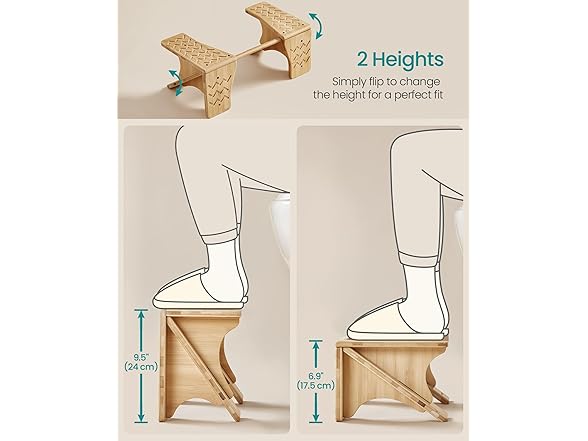 SONGMICS Bamboo Toilet Stool