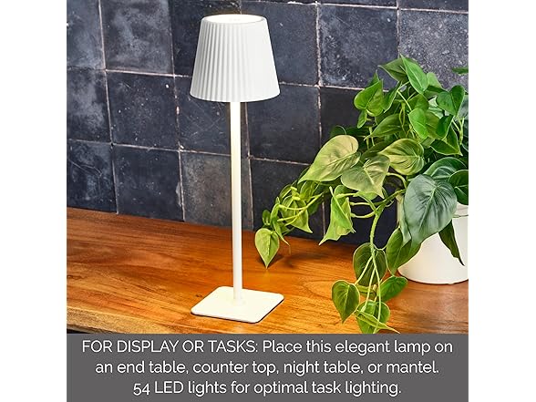 Mikasa 14.8-Inch White Rechargeable LED 