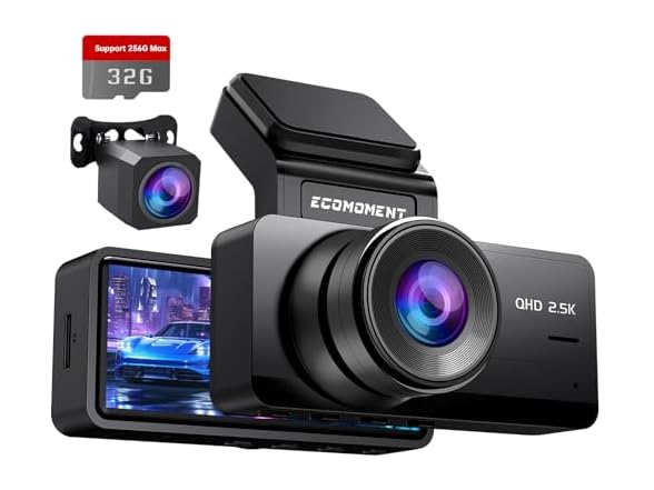 S70 Dash Cam Front and Rear | 2.5K Dual Dash