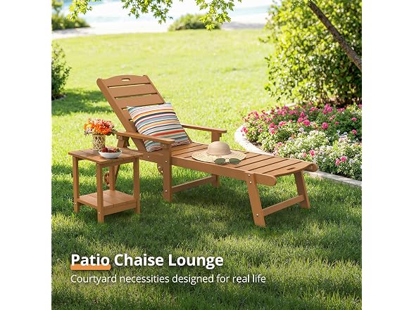 LUE BONA Set of 2 Teak Chaise Lounge Chairs