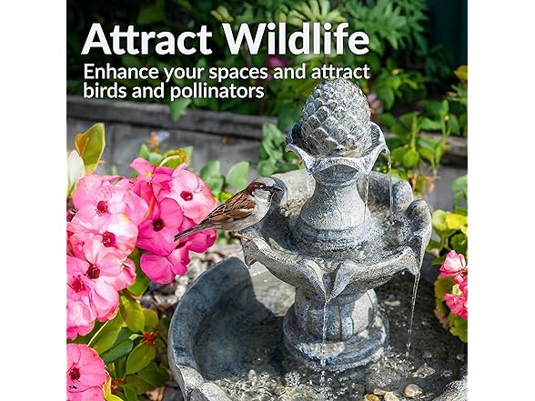 Sunnydaze 33" Pineapple 2-Tier Solar Powered Fountain