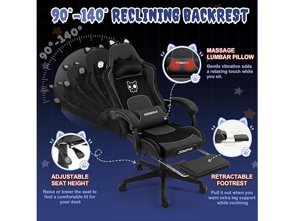 Dowinx Gaming Chair with Cat Ears