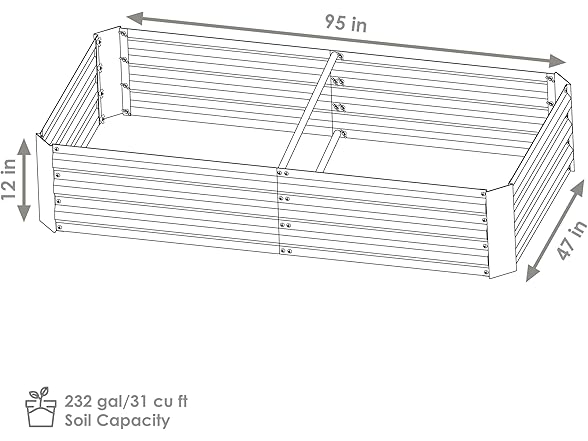 Sunnydaze Decor NPH-6501 Steel Garden Bed Green Green