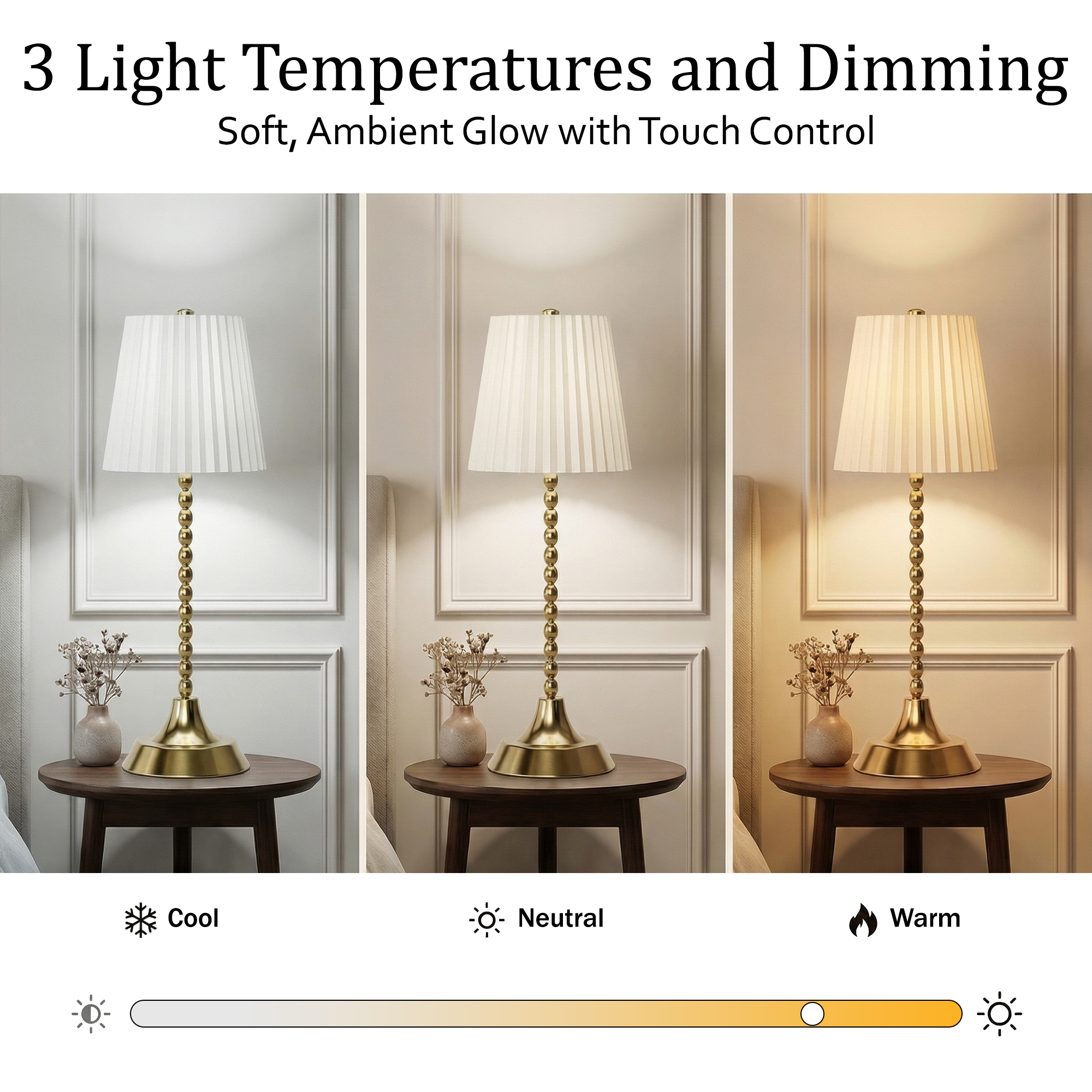Beaded Stem Pleated Shade Lamp - Gallery 19