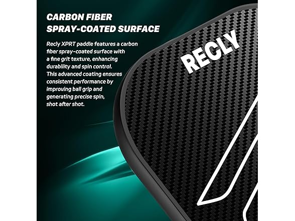 Recly Pickleball Paddle, 3K Carbon Fiber