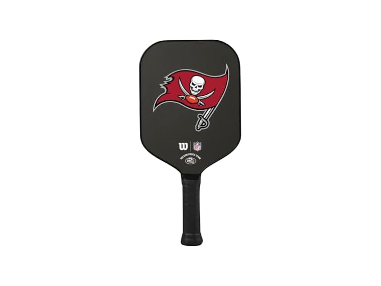 Wilson NFL Collection Fierce Team Pickleball Paddle - Grip Size 2-4 1/4", Tampa Bay Buccaneers