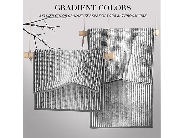 BSICPRO 2 Piece Bathroom Rug Set