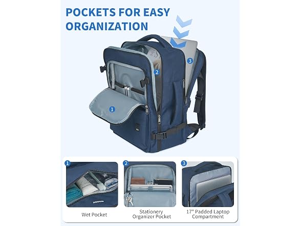 WANDF 18x14x8 Spirit Travel Backpack