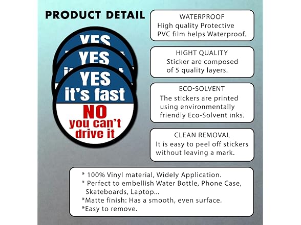 3Pk Decals Goes Fast Can't Ride 4"