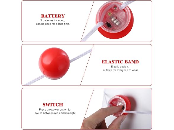 TOYANDONA 5Pcs Light Up Clown Noses (4.5*3.5cm)