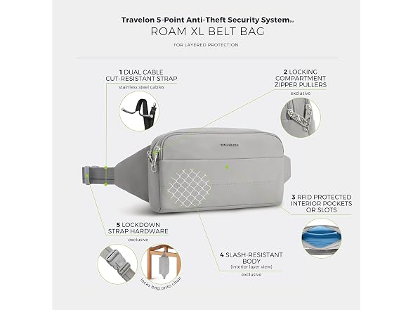Travelon Anti-Theft Roam XL Belt Bag