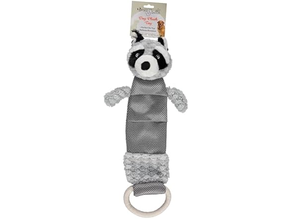 Cudlie Raccoon Plush Dog Toy w/ Rope