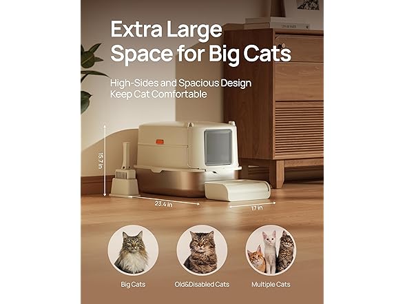 Enclosed Stainless Cat Litter Box