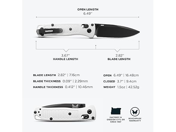Benchmade Mini Bugout Knife - White Grivory - Cerakote Finish - Gallery 5