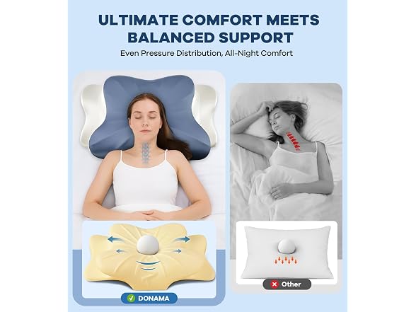 DONAMA Cervical Pillow King Silk Blue